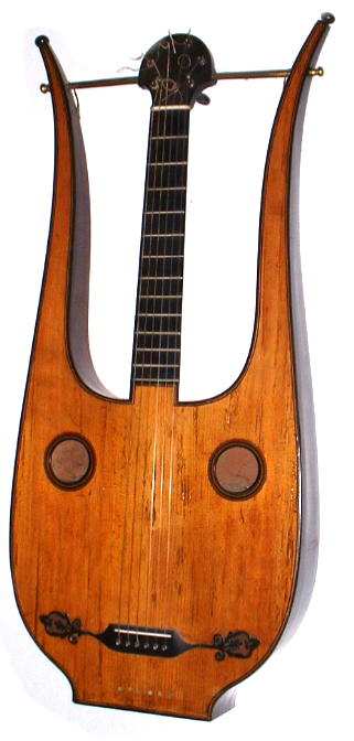 Guitar collection. Parlour harp guitar